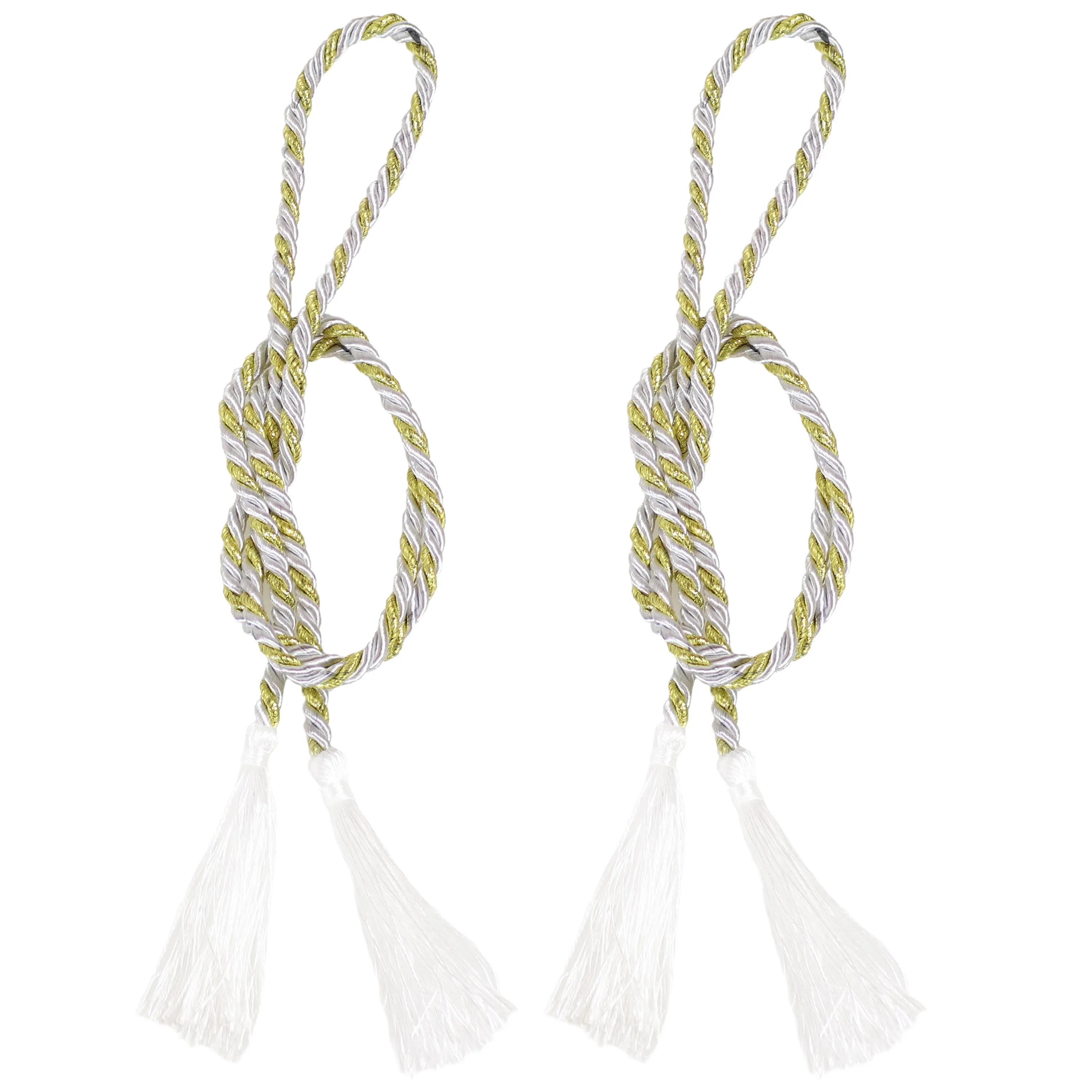 Sunnydaze Indoor/Outdoor Rope Curtain Tiebacks with Tassels