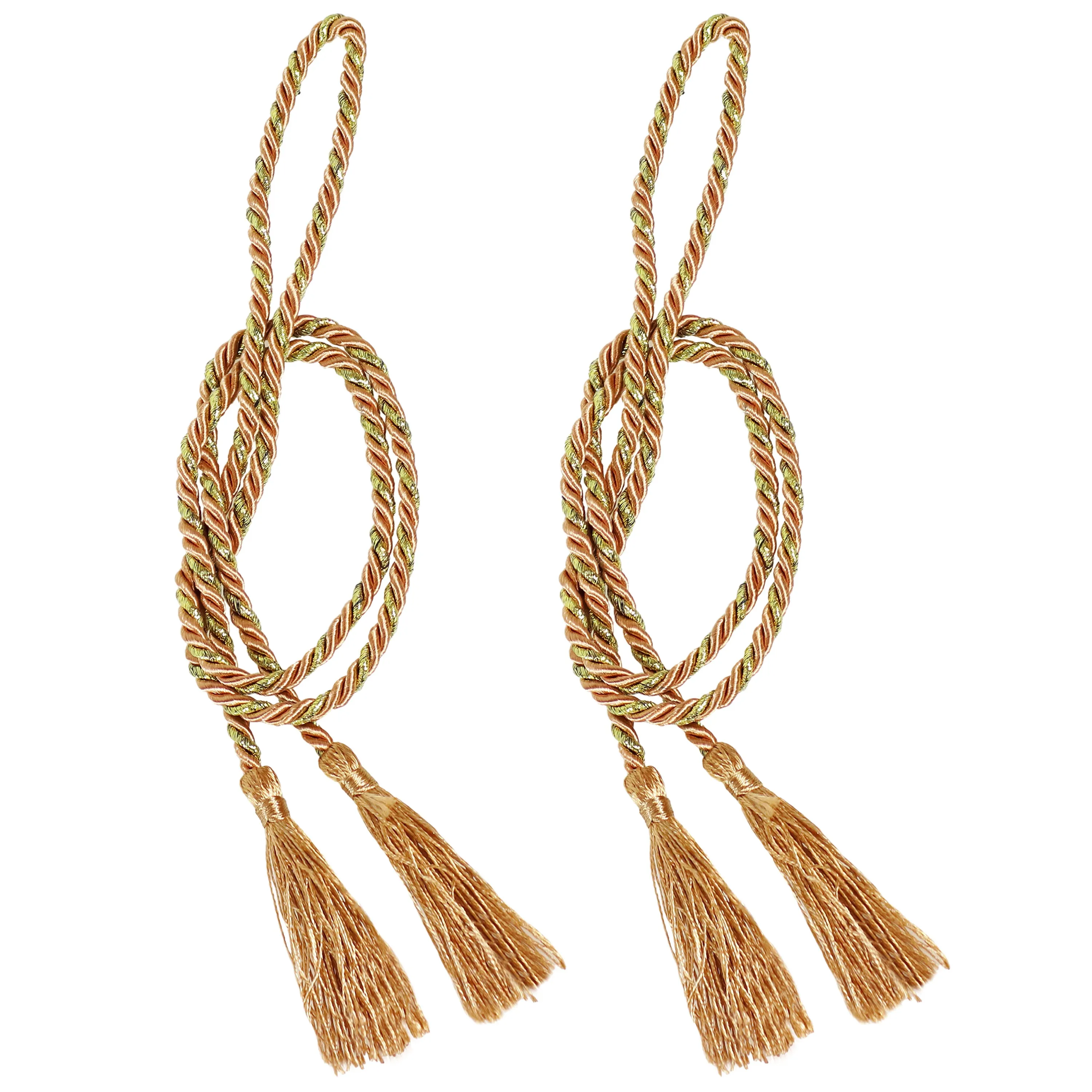 Sunnydaze Indoor/Outdoor Rope Curtain Tiebacks with Tassels