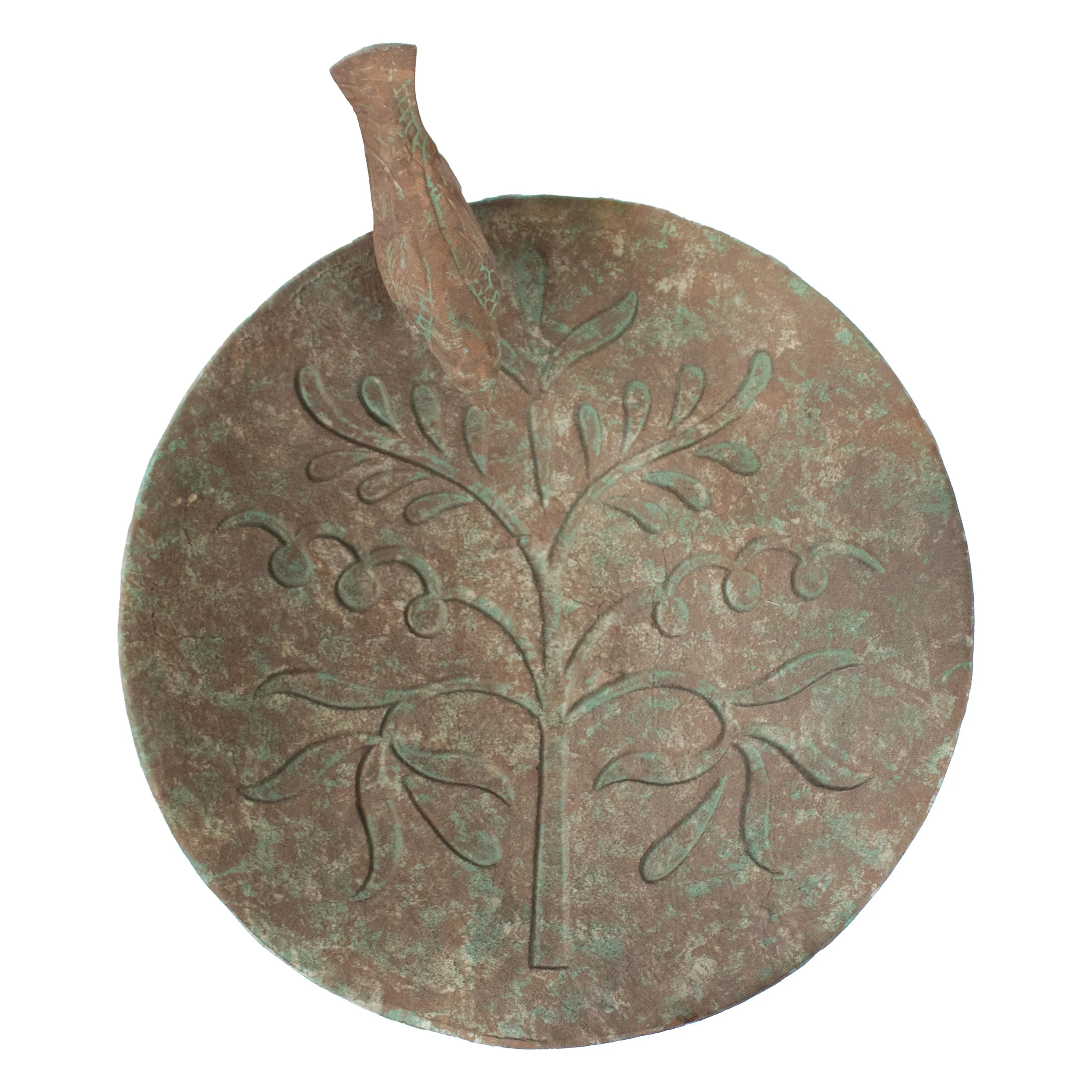 Sunnydaze Ivy and Sage Metal Bird Bath - Rustic Patina - 12.25"