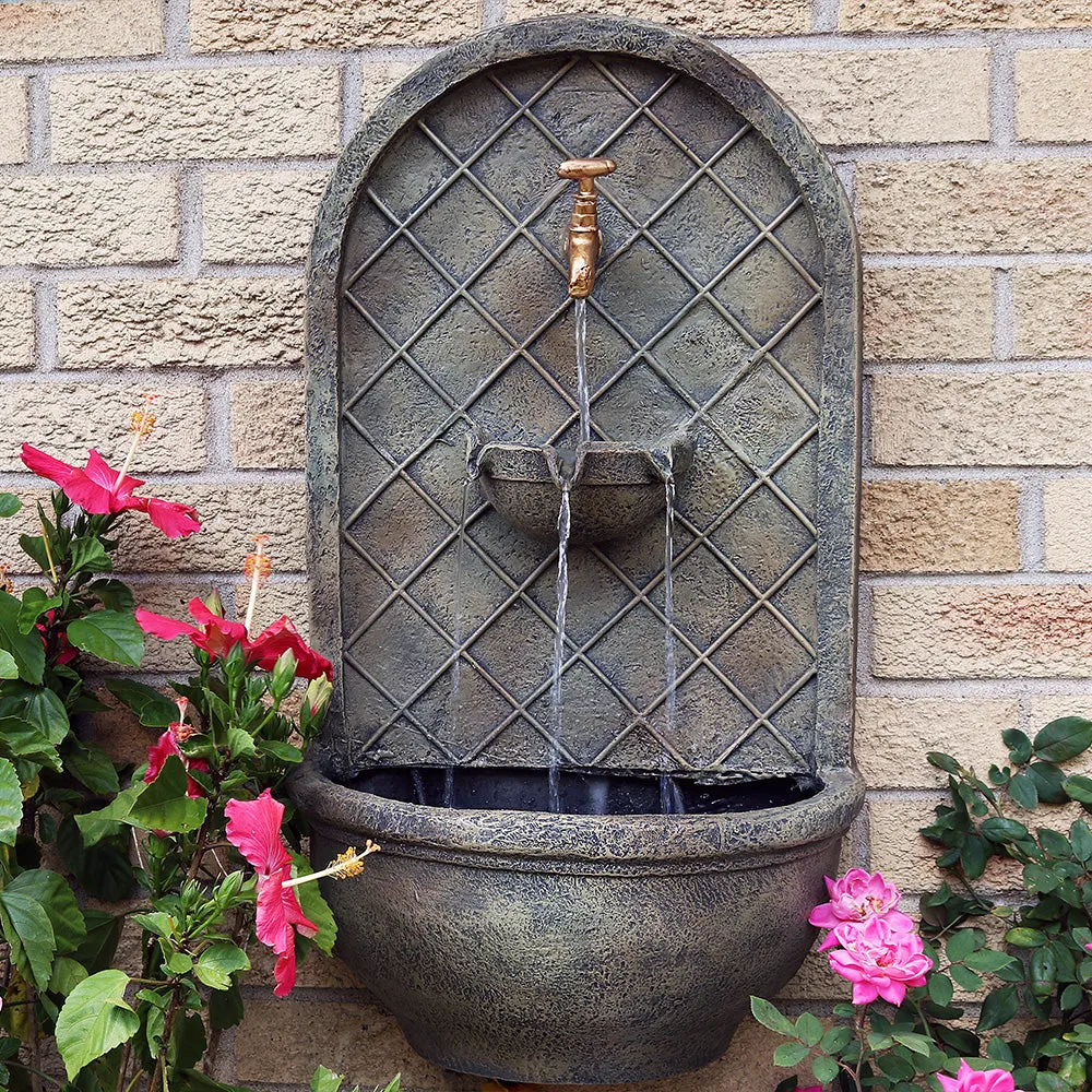 Sunnydaze Messina Solar Wall Fountain - 26" H