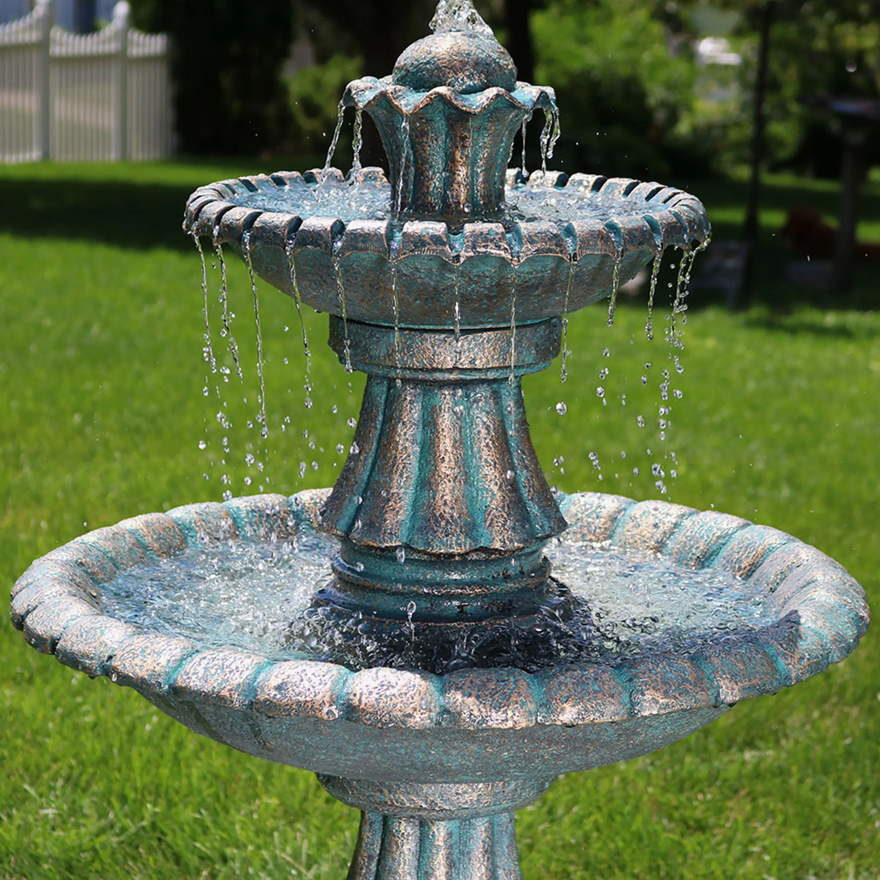 Sunnydaze Nouveau Tiered Garden Water Fountain - 41" H