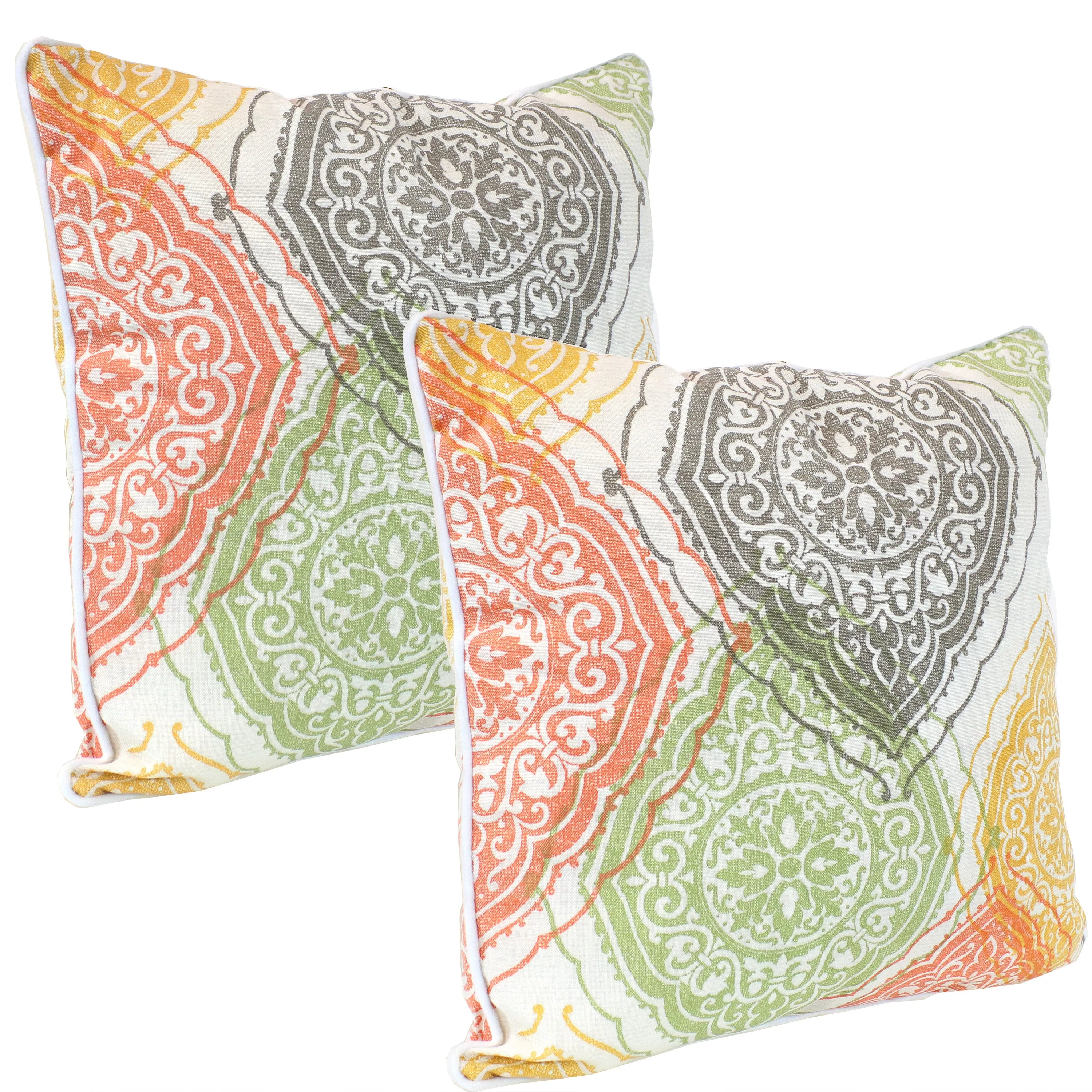 Sunnydaze Polyester Outdoor Decorative Throw Pillow - Set of 2