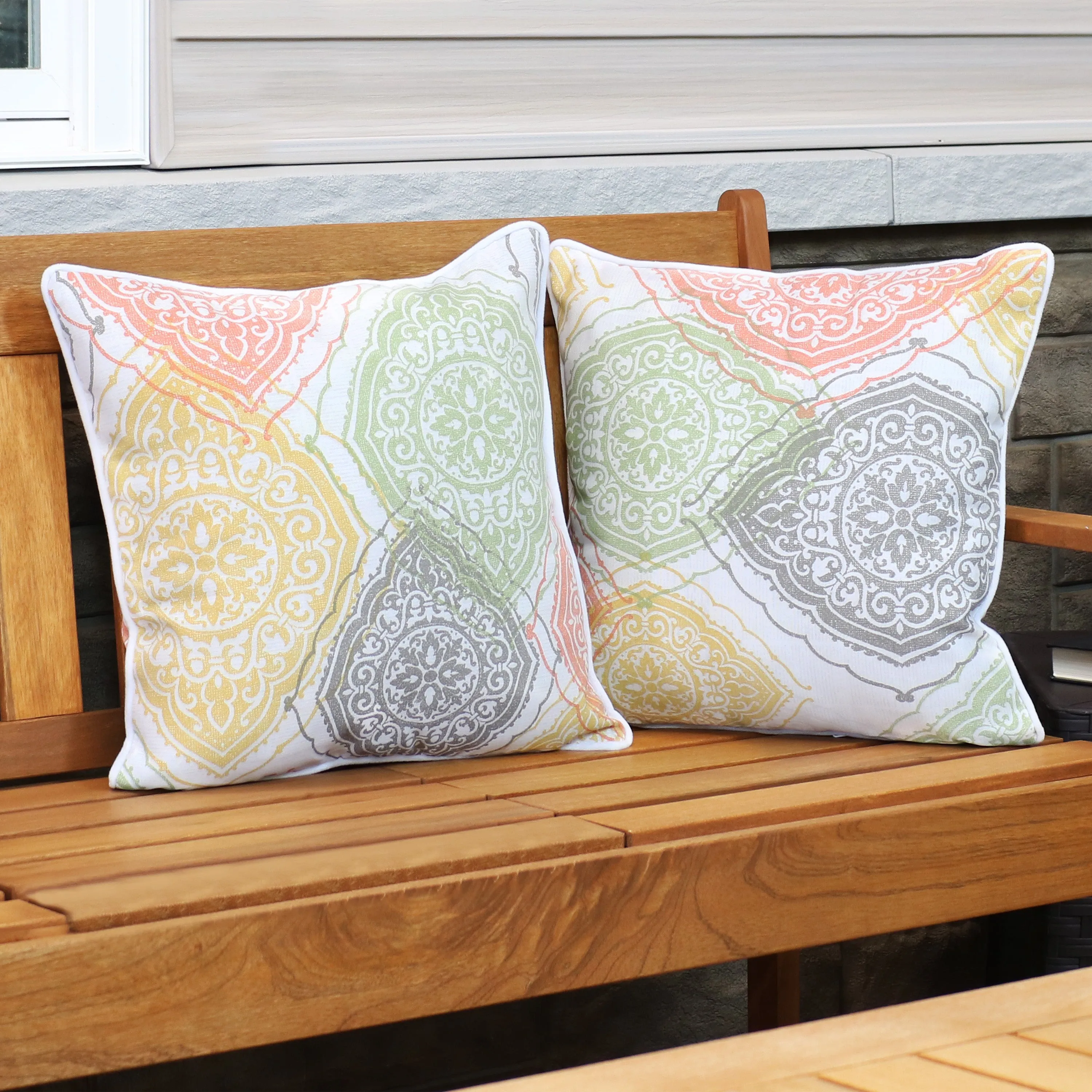 Sunnydaze Polyester Outdoor Decorative Throw Pillow - Set of 2