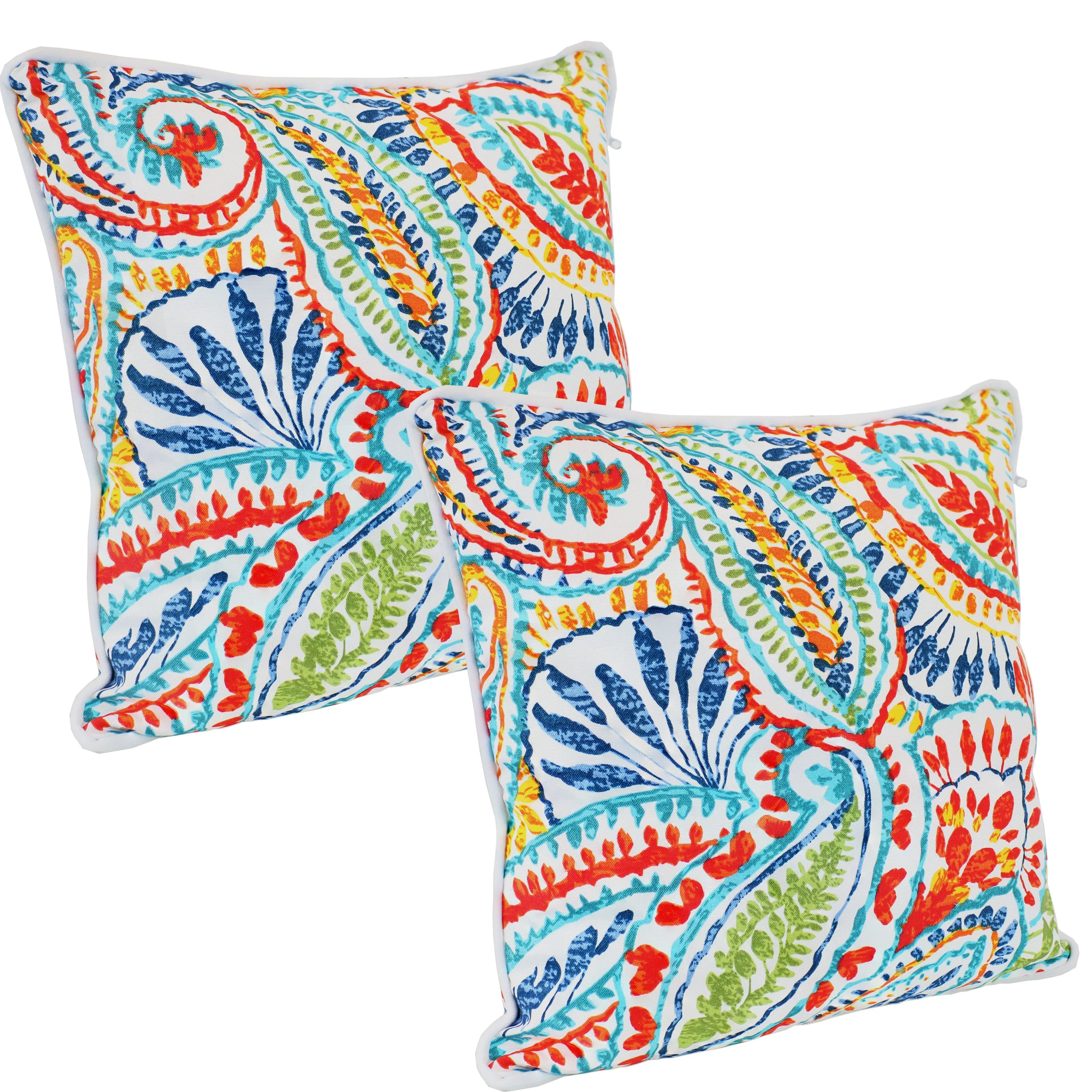 Sunnydaze Polyester Outdoor Decorative Throw Pillow - Set of 2