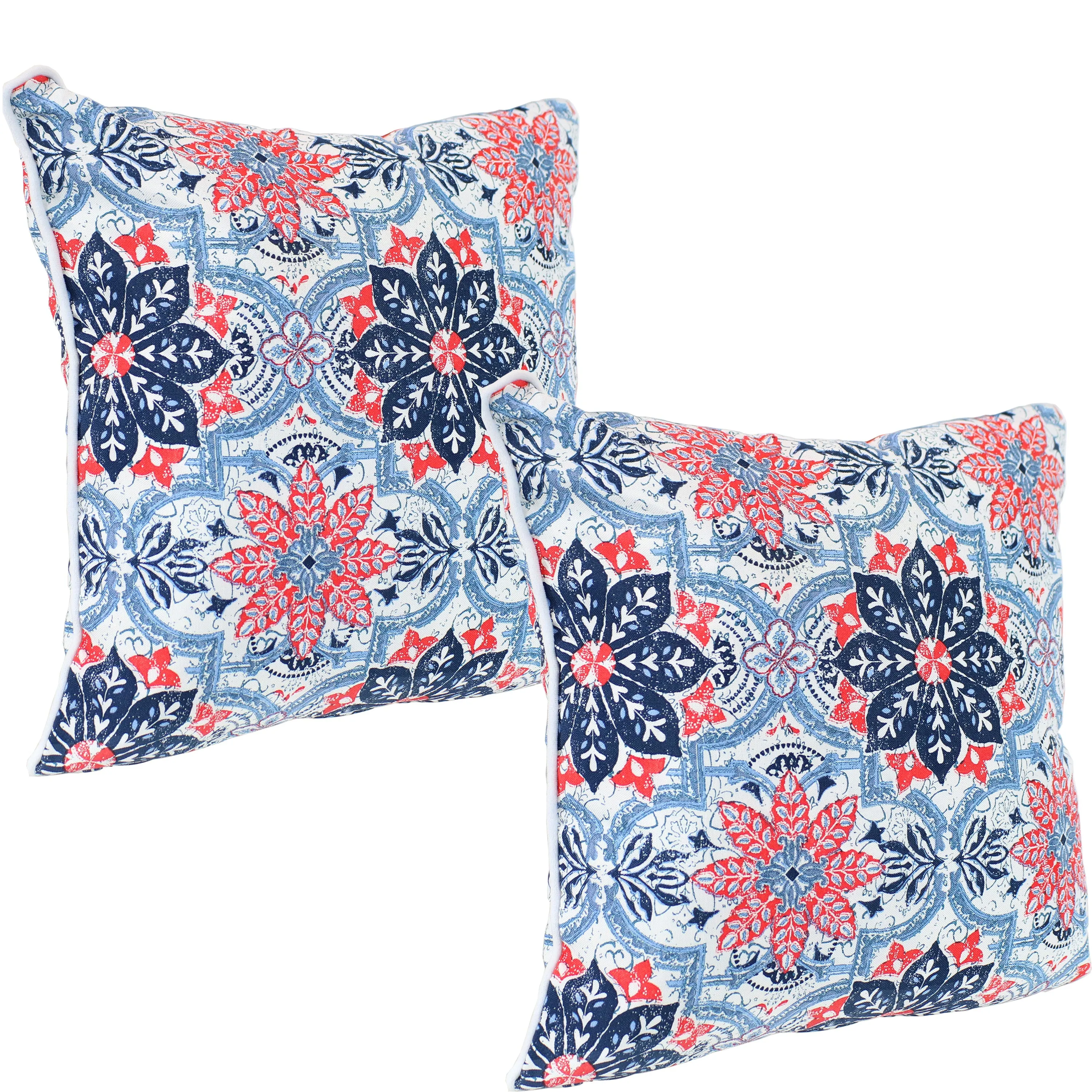 Sunnydaze Polyester Outdoor Decorative Throw Pillow - Set of 2