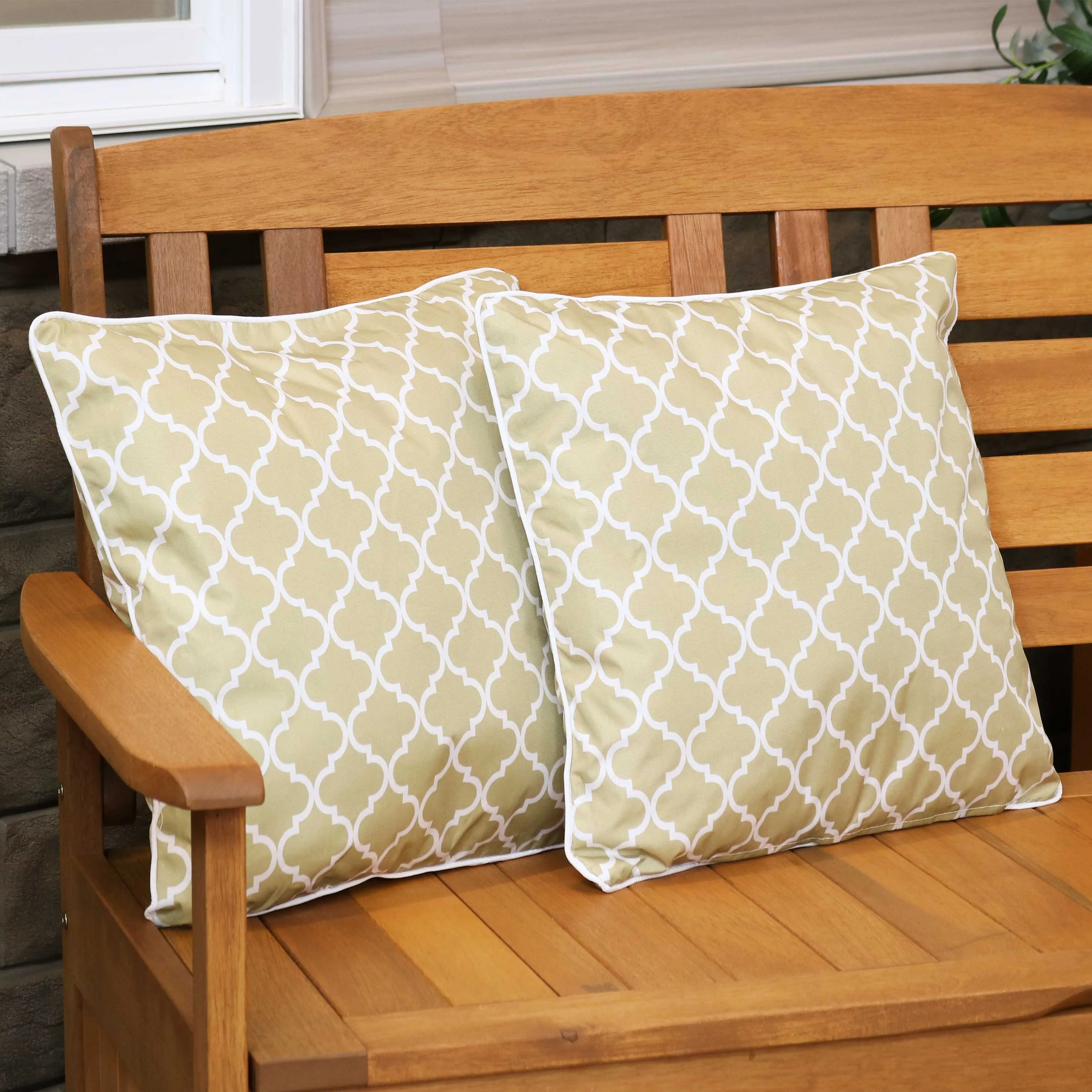 Sunnydaze Polyester Outdoor Decorative Throw Pillow - Set of 2