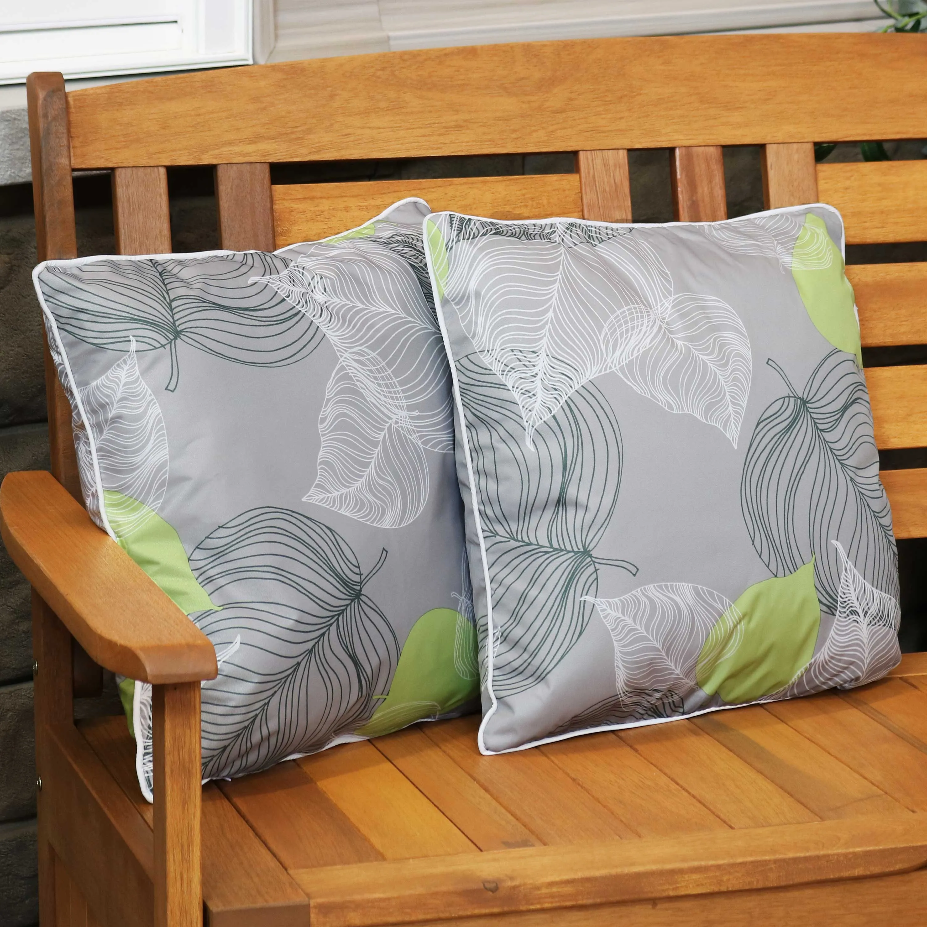 Sunnydaze Polyester Outdoor Decorative Throw Pillow - Set of 2