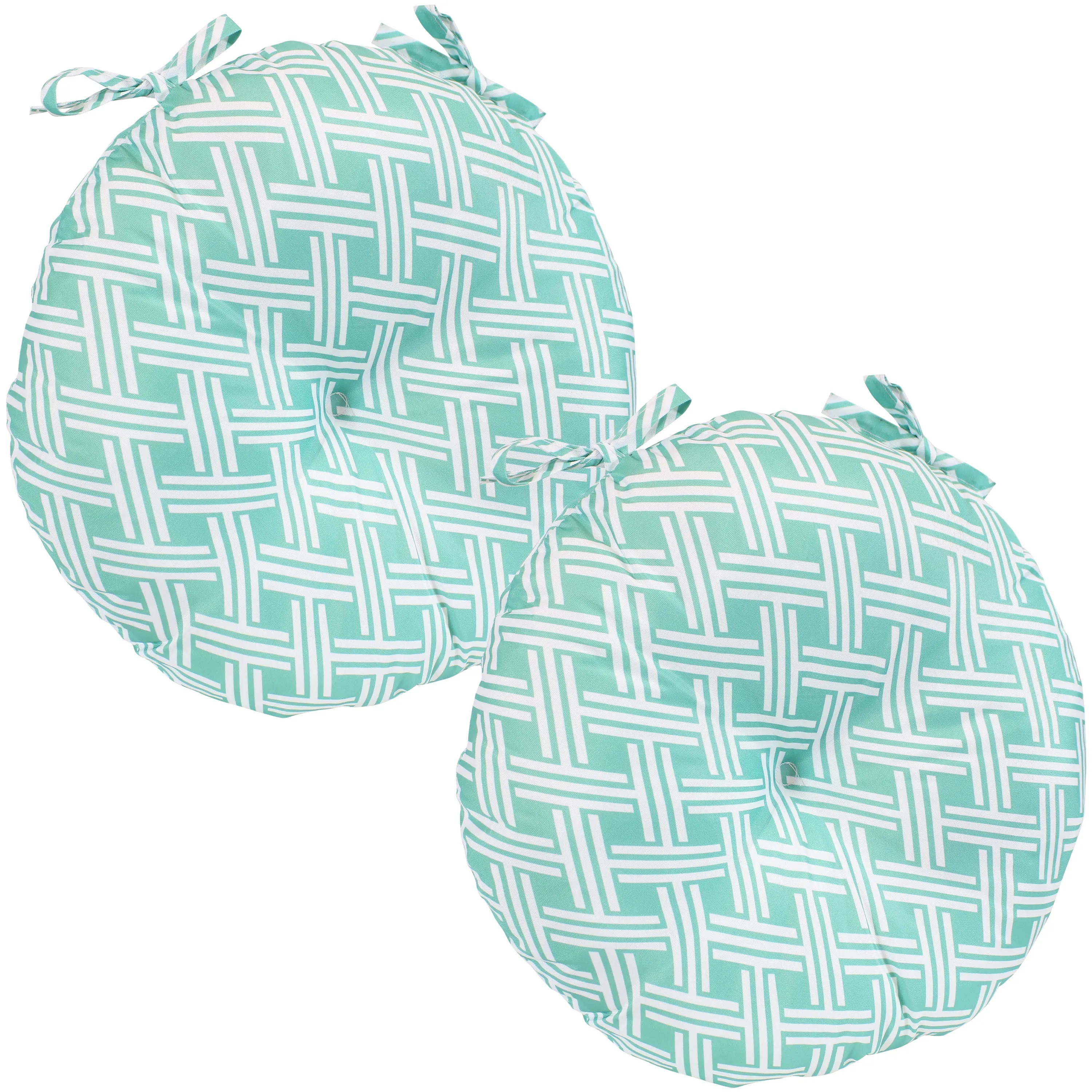 Sunnydaze Polyester Round Bistro Chair Cushions - Set of 2