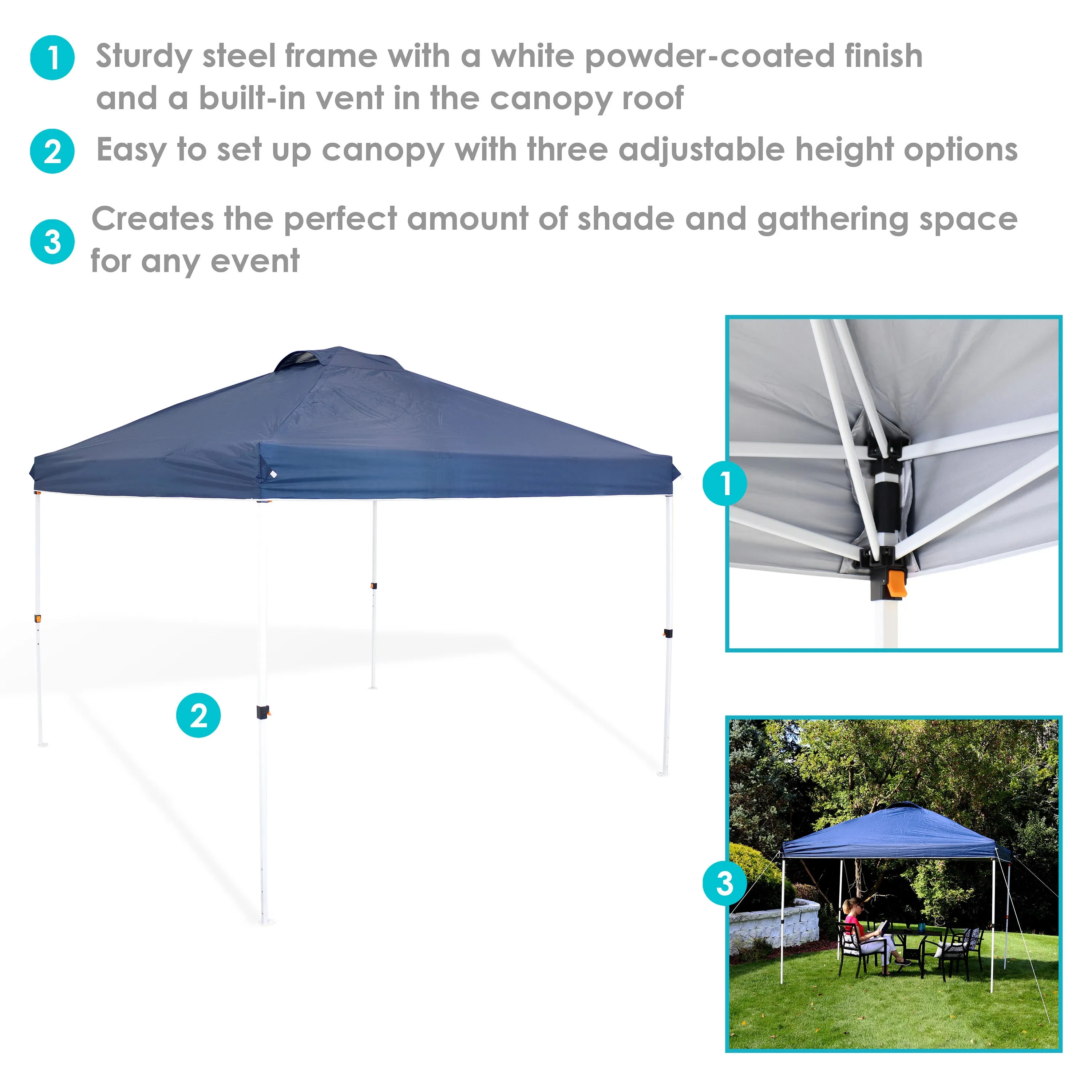 Sunnydaze Premium Pop-Up Canopy with Rolling Carry Bag