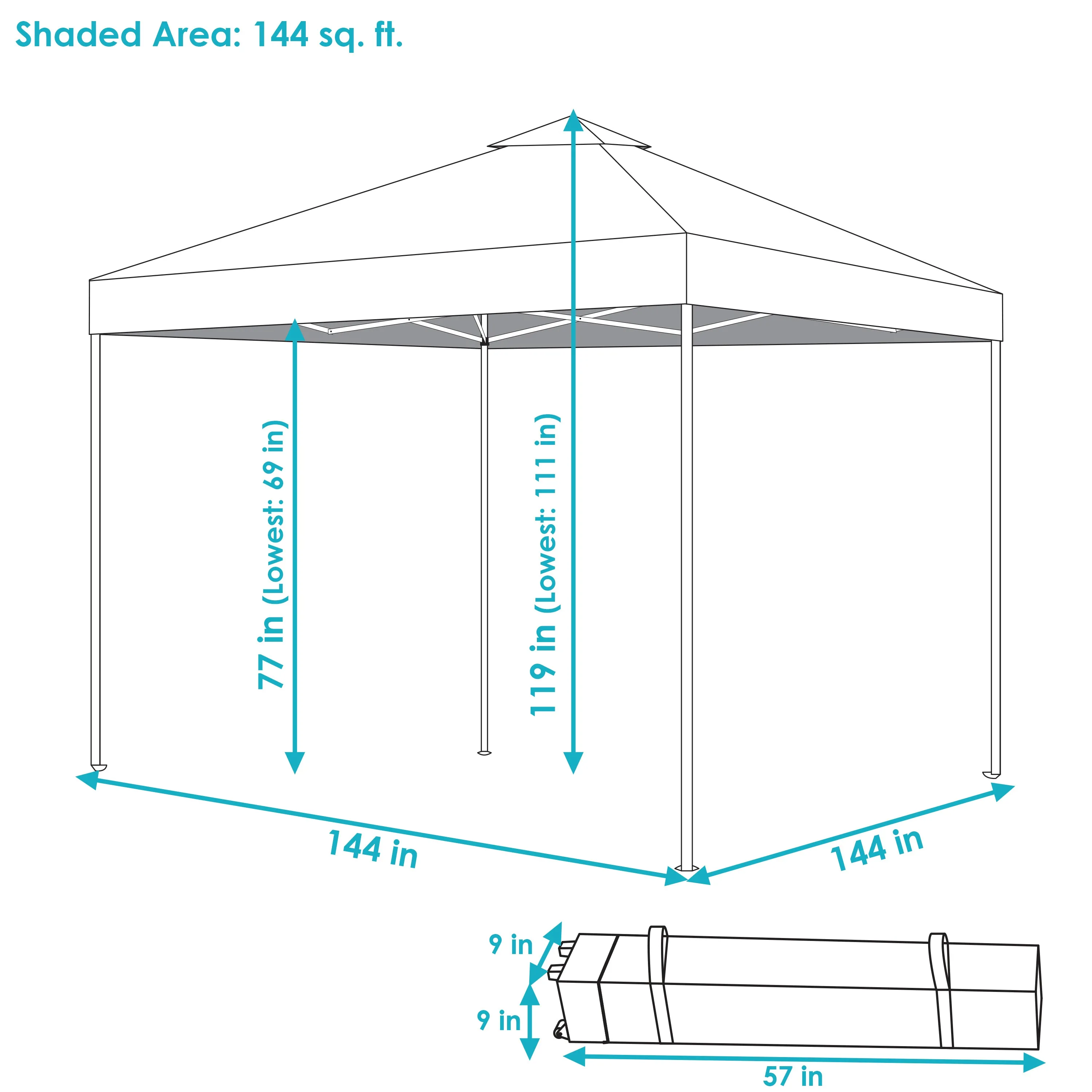 Sunnydaze Premium Pop-Up Canopy with Rolling Carry Bag