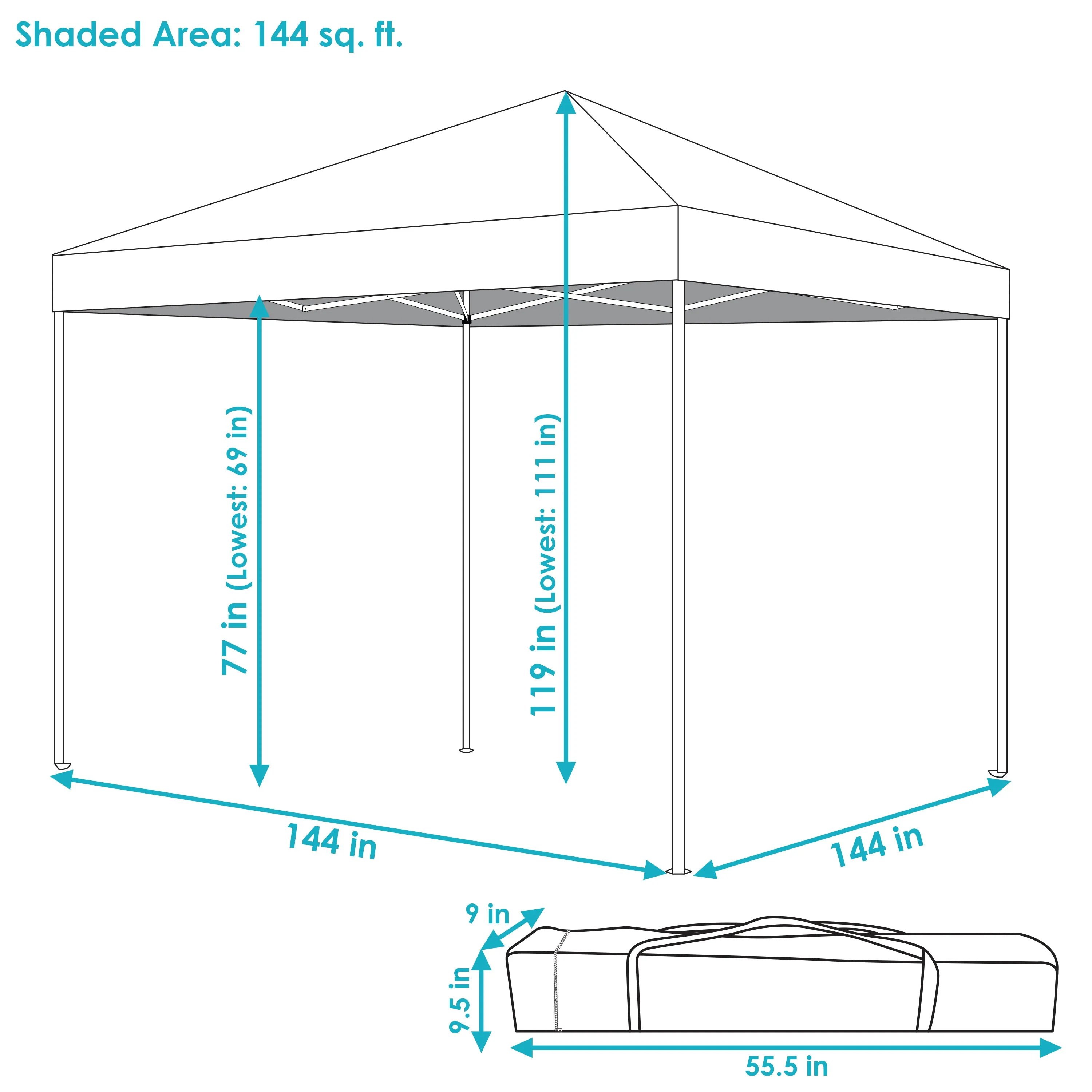 Sunnydaze Standard Pop-Up Canopy with Carry Bag