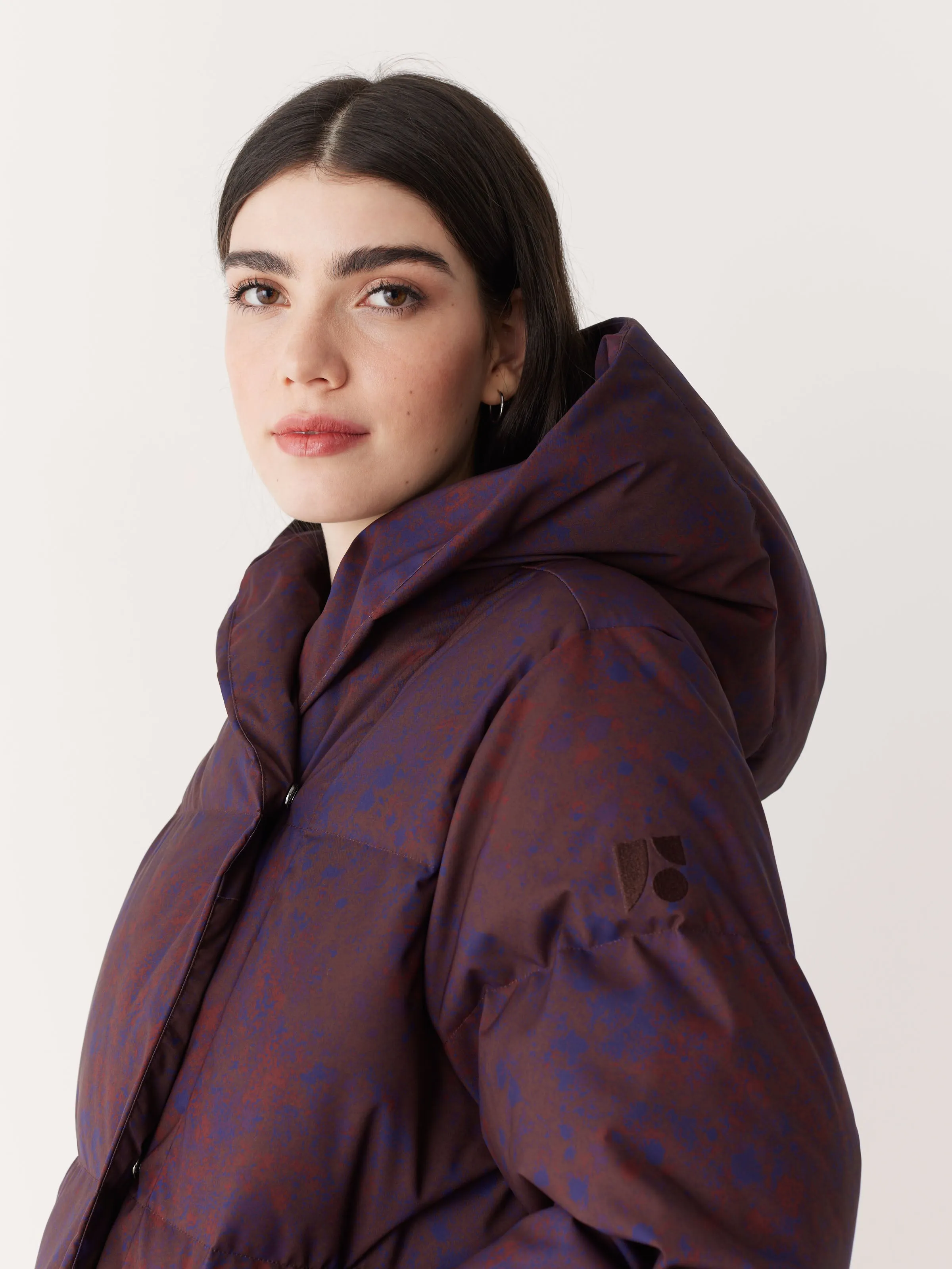 The Hygge Puffer Coat in Burgundy