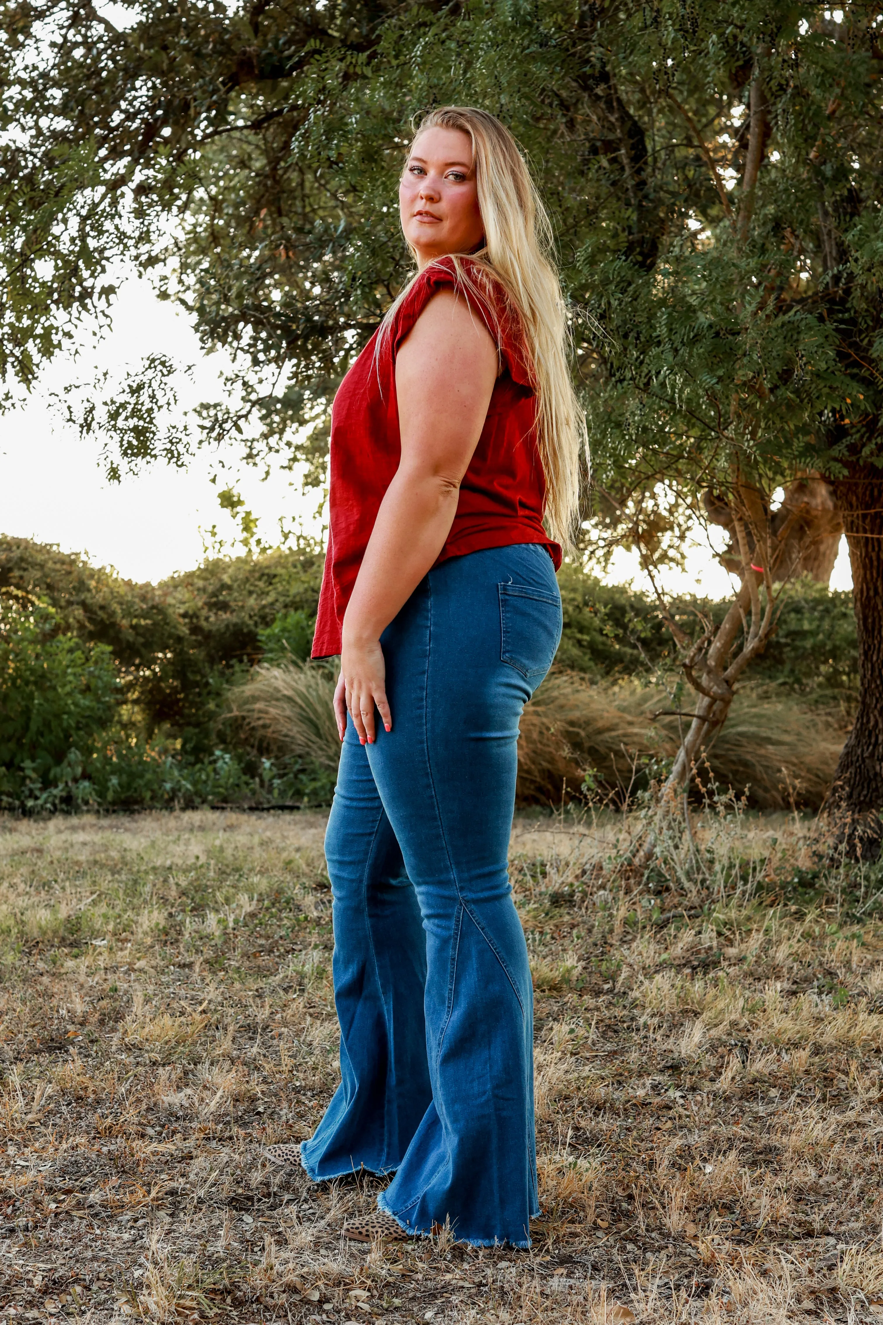 The Jolene Mid Wash High Flare Jeans