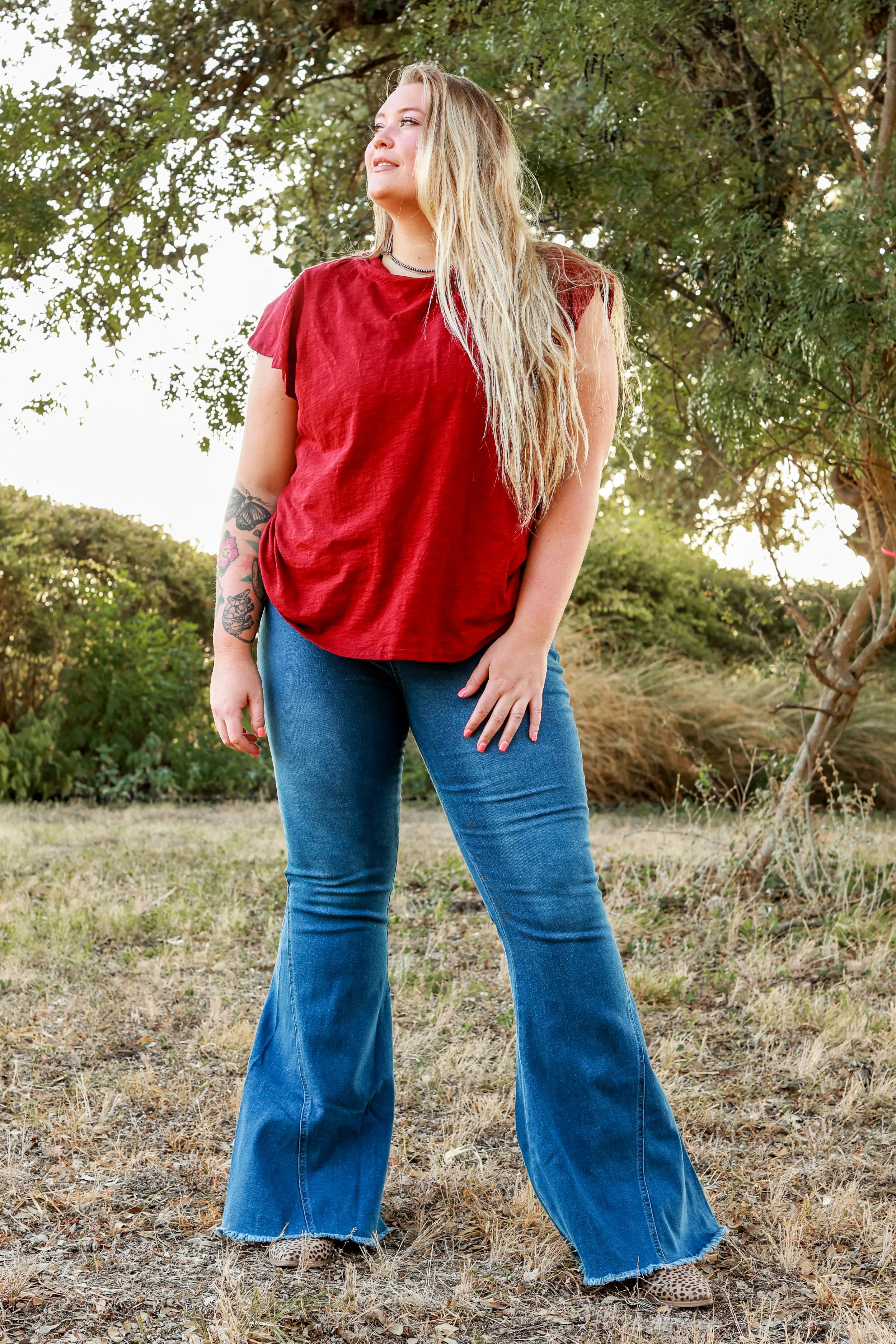 The Jolene Mid Wash High Flare Jeans