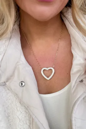 Treasure Jewels Heart Outline Gold Necklace