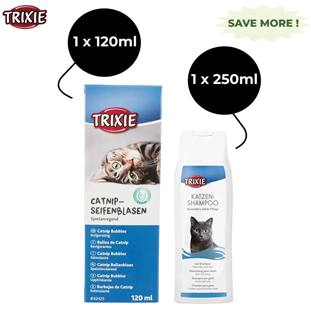 Trixie Shampoo and Catnip Bubbles for Cats Combo