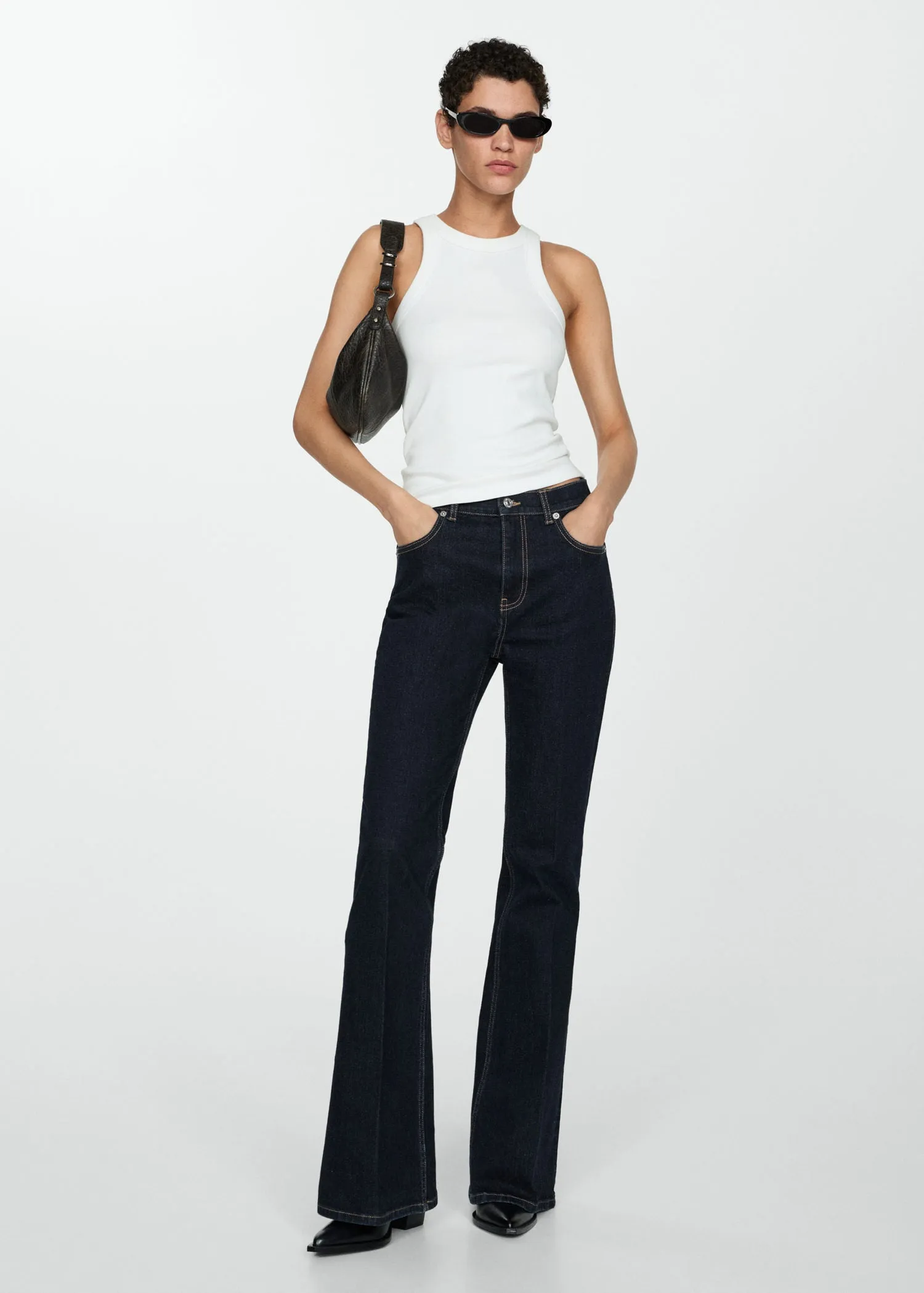 Violet high-rise flared jeans - Open Blue