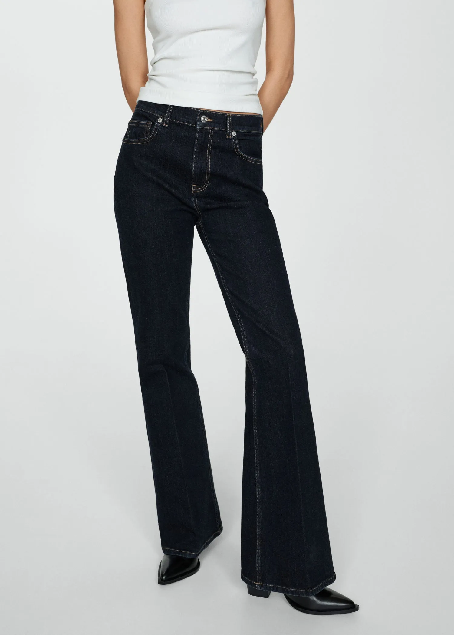 Violet high-rise flared jeans - Open Blue