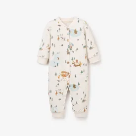 Whimsical Winter Wonderland Printed Fleece Jumpsuit