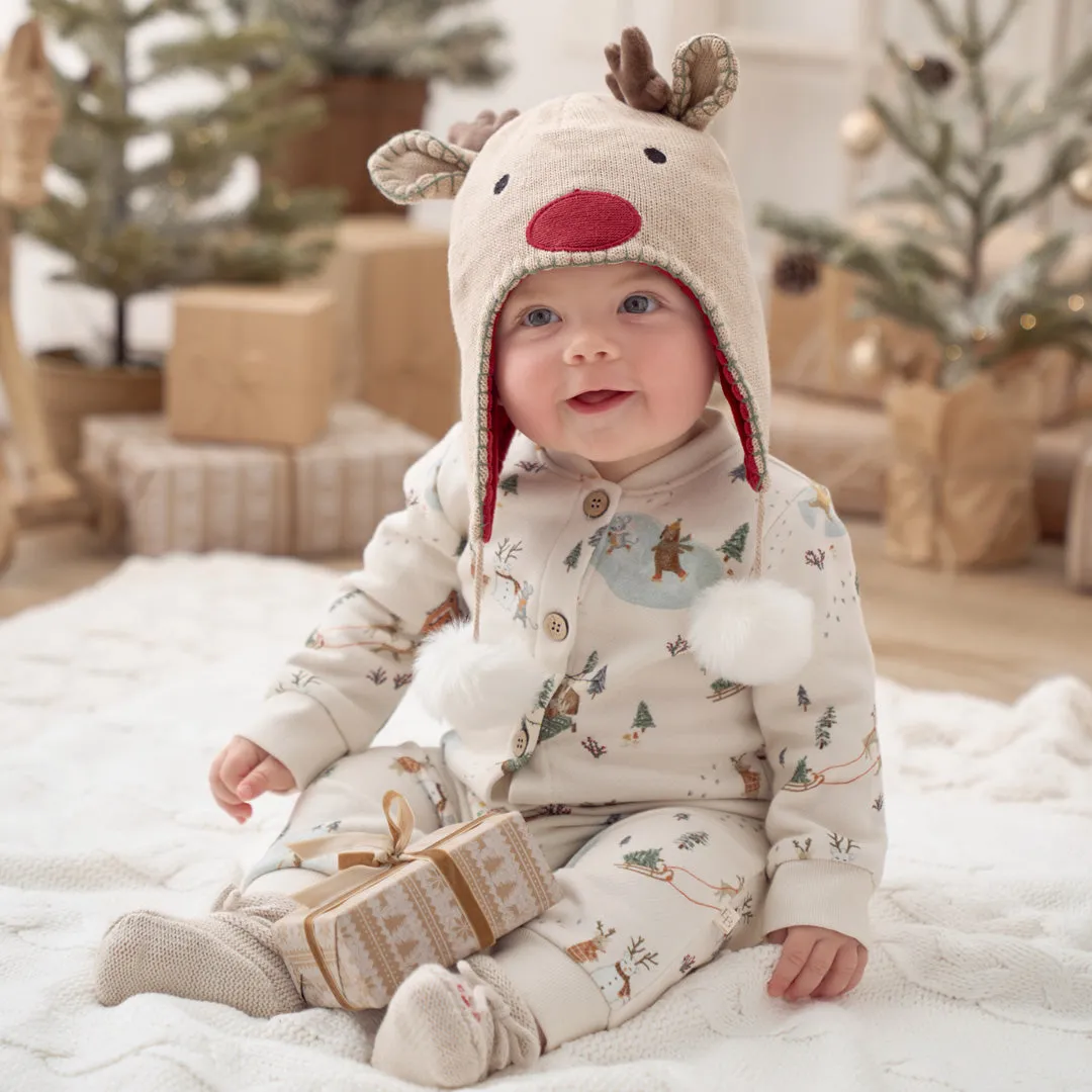 Whimsical Winter Wonderland Printed Fleece Jumpsuit