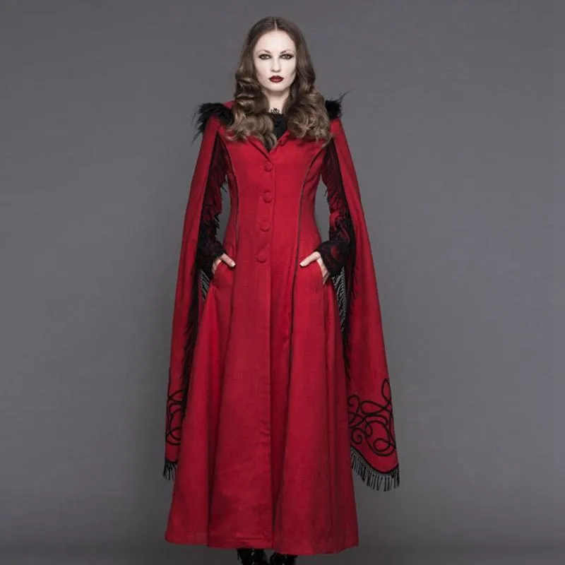 Women's Angel Sleeve Tasseled Goth Long Coat