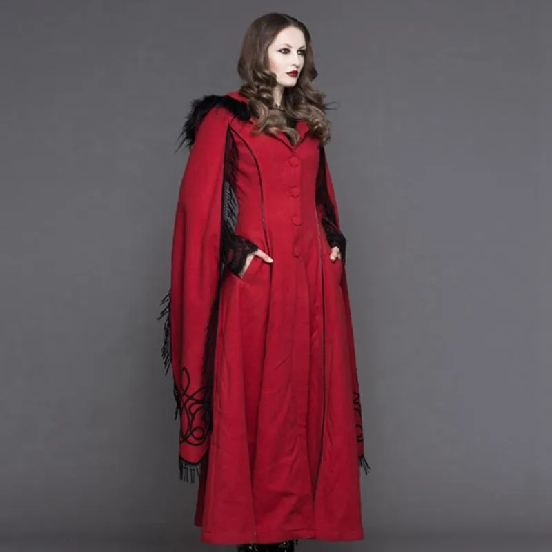 Women's Angel Sleeve Tasseled Goth Long Coat