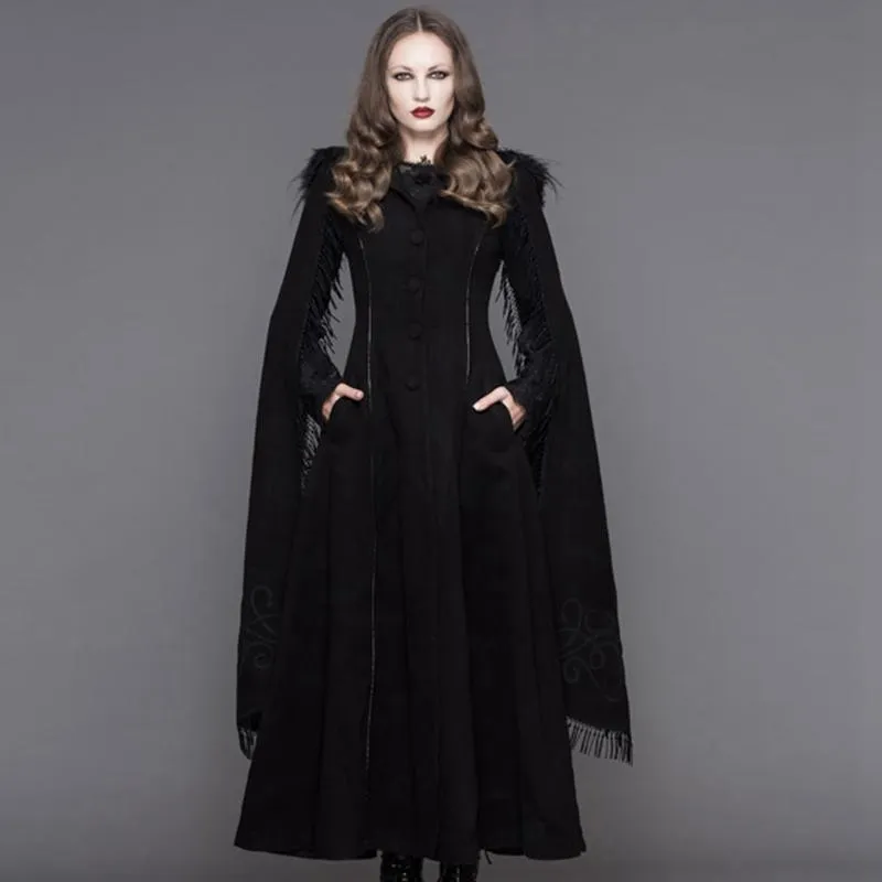 Women's Angel Sleeve Tasseled Goth Long Coat