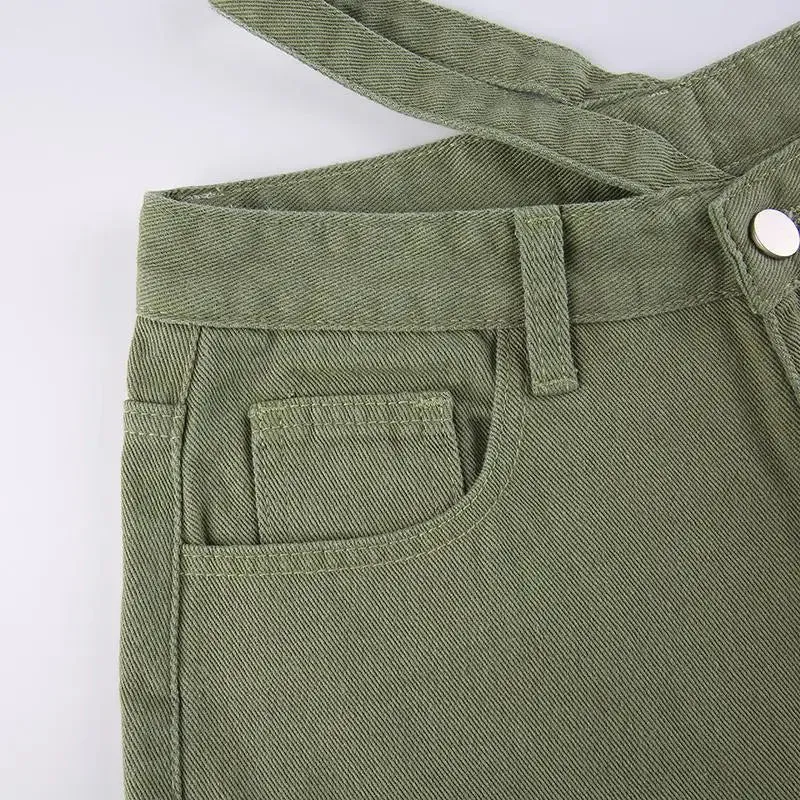 Y2K Green Gradient Loose Jeans