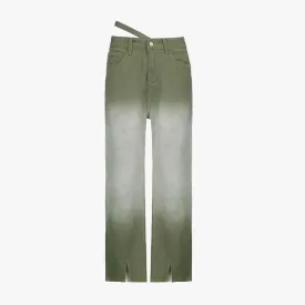 Y2K Green Gradient Loose Jeans