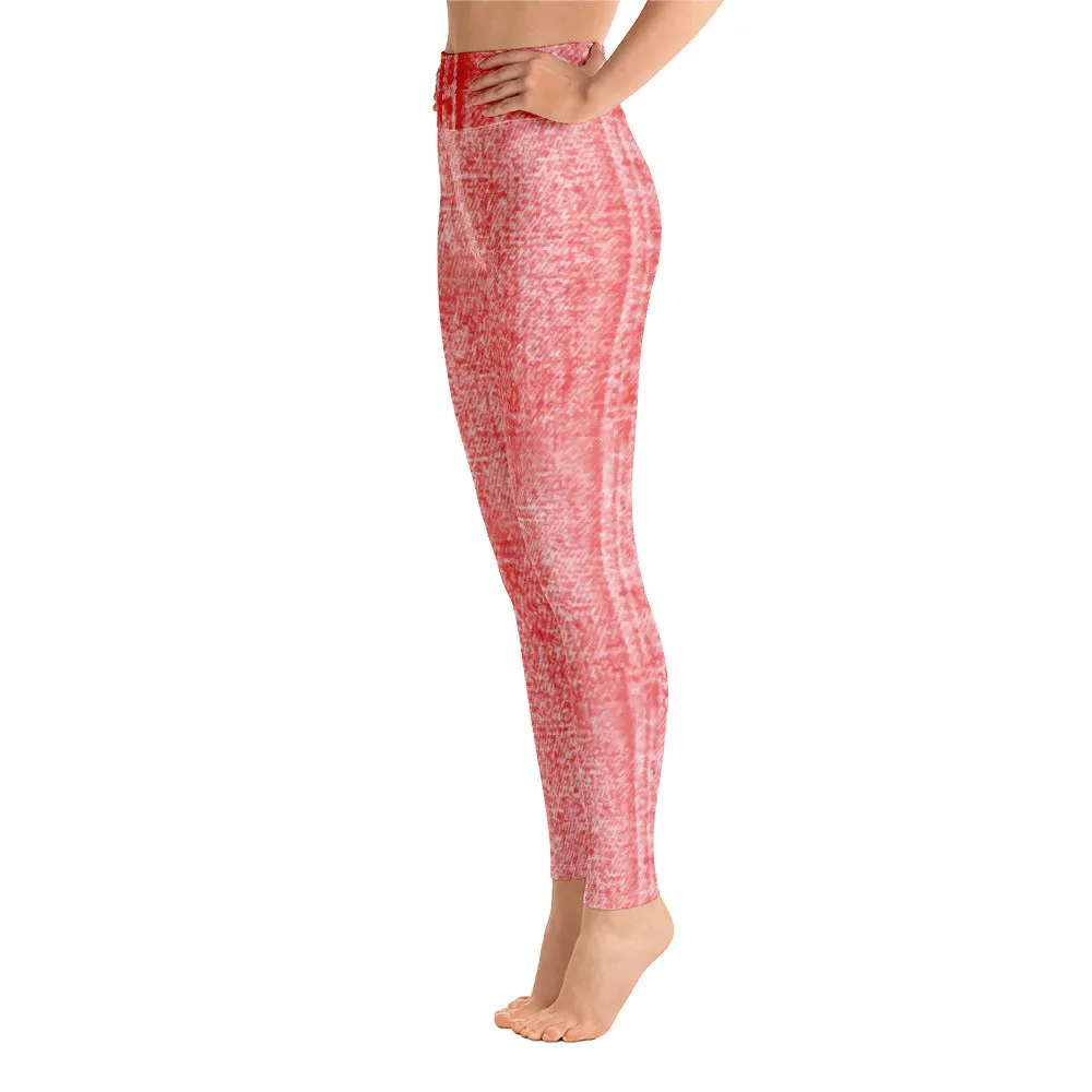 Yoga Leggings Denim Red