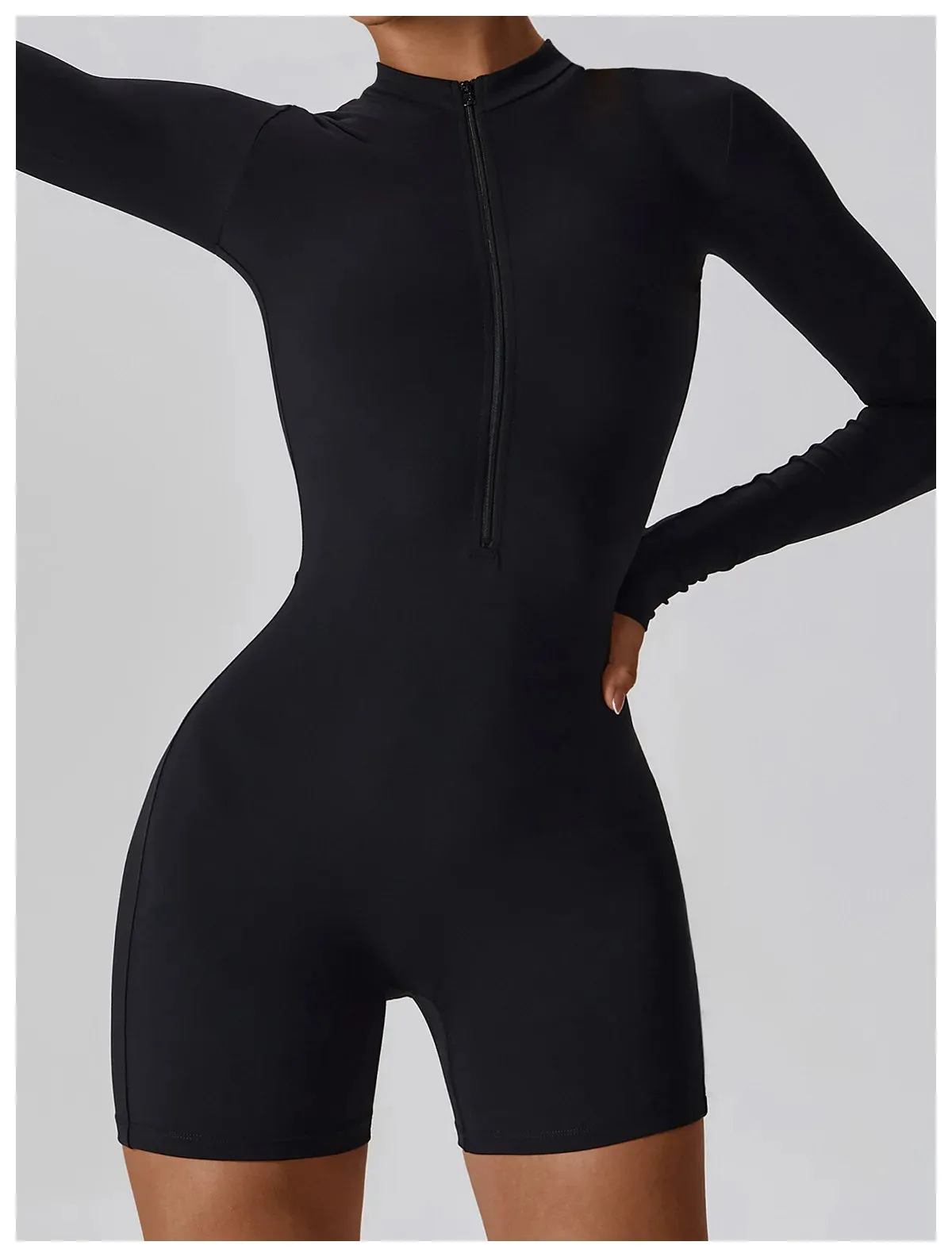 Zipper Long Sleeve Jumpsuit